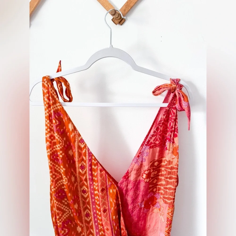 SOLD Free People Tied To You Tank Top Lemonade Combo Pink Orange - Picture 10 of 16